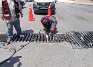 Efectúa Gobierno de Carlos Peña Ortiz aseguramiento de rejillas pluviales por robos