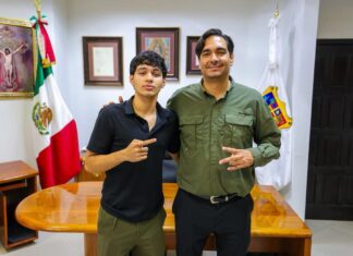 Presidente Carlos Peña Ortiz felicitó al joven boxeador Gerardo “El Bendito” Estopellán