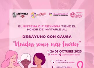 Invita DIF-Reynosa al Desayuno con Causa “Unidas Somos Más Fuertes”