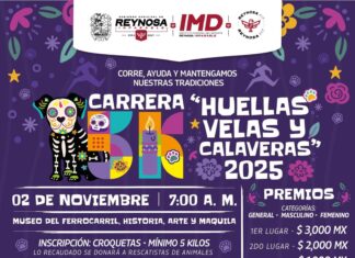 Invita Gobierno de Reynosa a participar en la Carrera 5K Huellas, Velas y Calaveras 2025