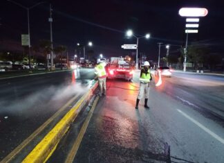 Durante la noche del martes se realizaron diversas acciones en distintos puntos de la ciudad para mejorar la imagen urbana y la seguridad vial: