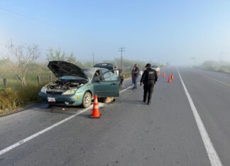 Atiende Guardia Estatal incendio vehicular en la carretera Matamoros–San Fernando