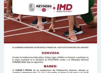 *Convoca el Gobierno de Reynosa a la Eleminatoria de Atletismo*