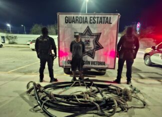 Guardia Estatal detiene a hombre por robo de cableado