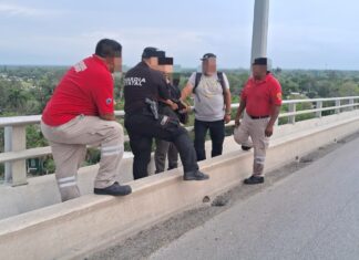 Guardia Estatal evita suicidio en puente de Tampico