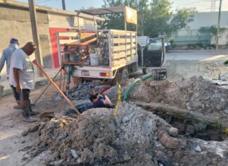 *Repara COMAPA fuga de agua potable en la colonia 16 de Septiembre*