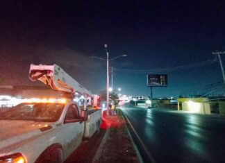 *Encendió Servicios Públicos luminarias del bulevar Hidalgo*